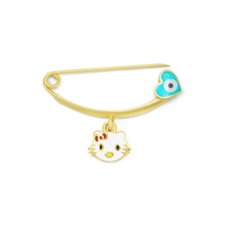 Adorable Kitty Charm Safety Pin