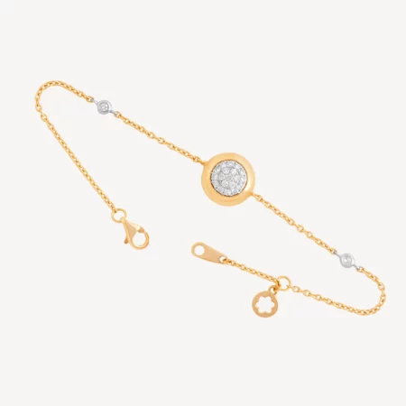 Halo Diamond Gold Bracelet
