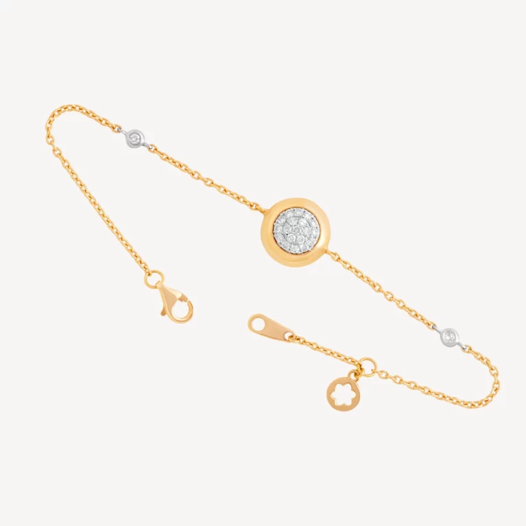 Halo Diamond Gold Bracelet
