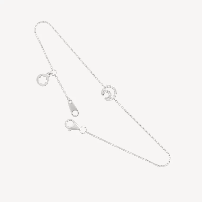 Crescent Diamond Charm Bracelet
