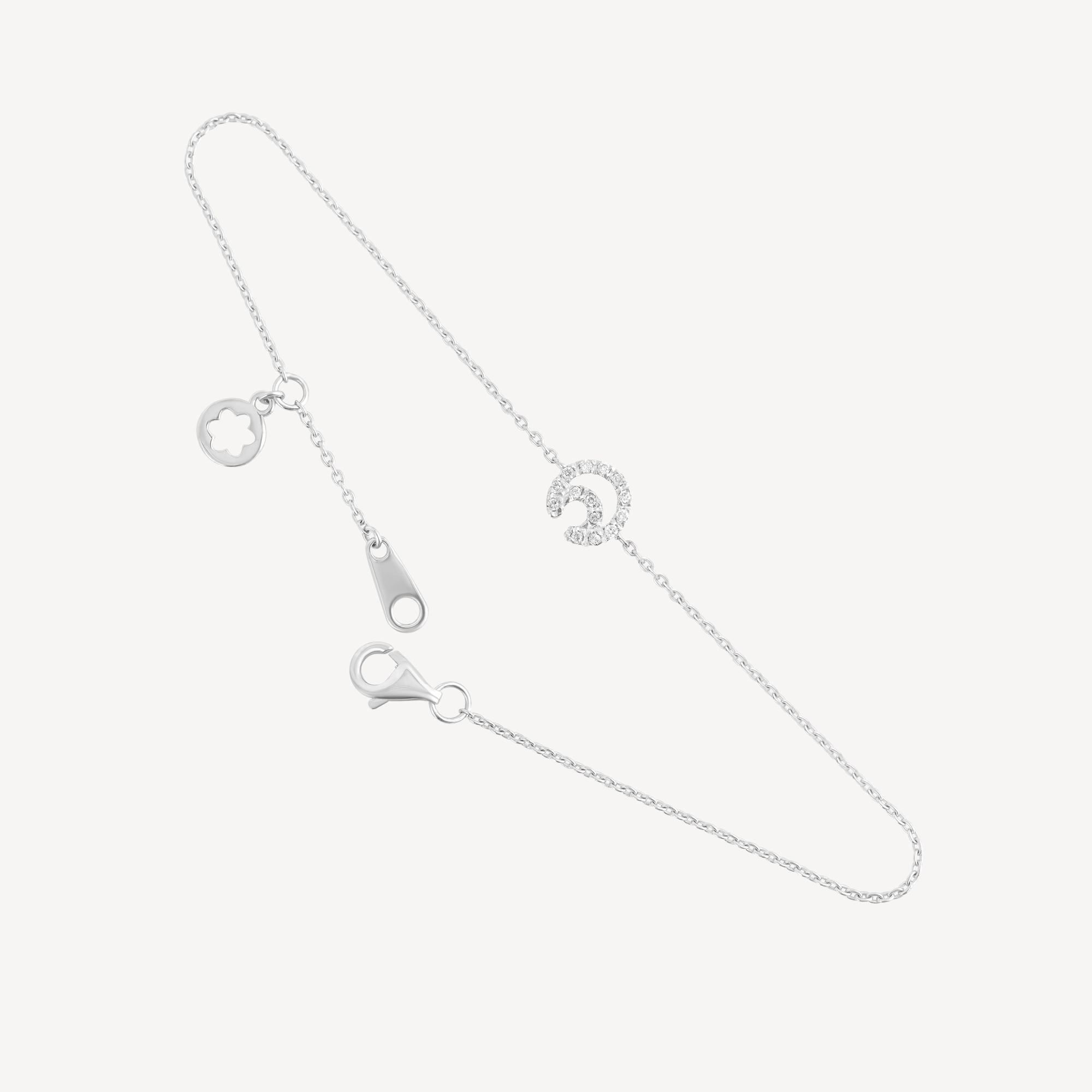 Crescent Diamond Charm Bracelet