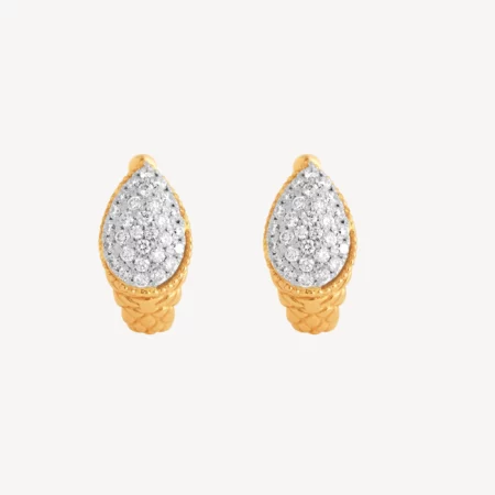 Golden Teardrop Diamond Hoops