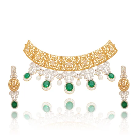 Emerald Elegance Choker Set
