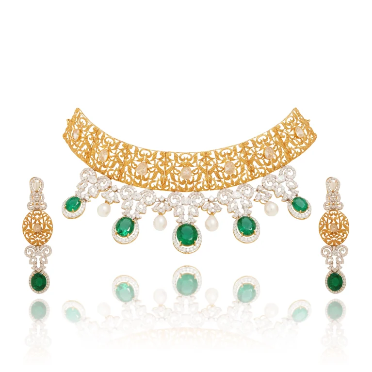 Emerald Elegance Choker Set