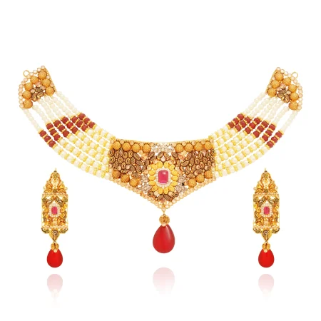 Crimson Bloom Necklace Set