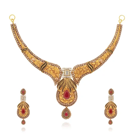 Aurisel Gold Necklace Set