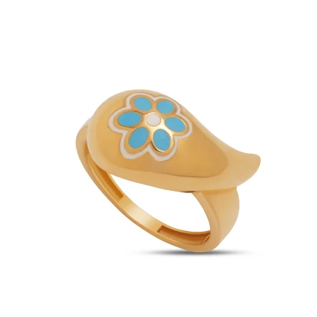 Aqua Petal Meena Ring