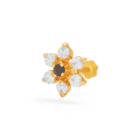 Noir Bloom Nose pin - Gold Nose pin - 1