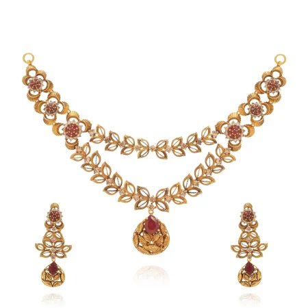 Amber Fern Necklace Set