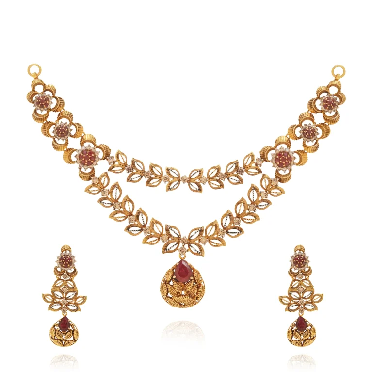 Amber Fern Necklace Set