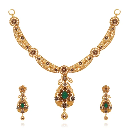 Regal Emerald Necklace Set
