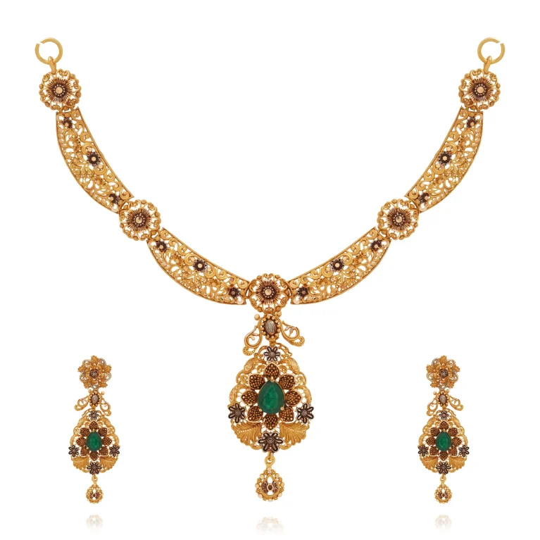 Regal Emerald Necklace Set