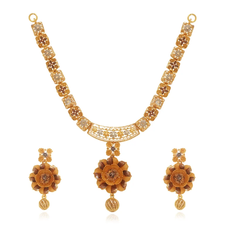 Blossom Empress Necklace Set - Gold Necklace - 10