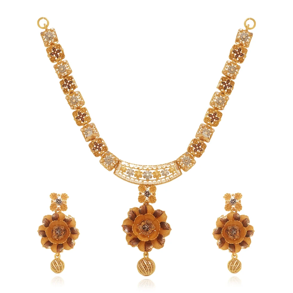 Blossom Empress Necklace Set - Gold Necklace - 10