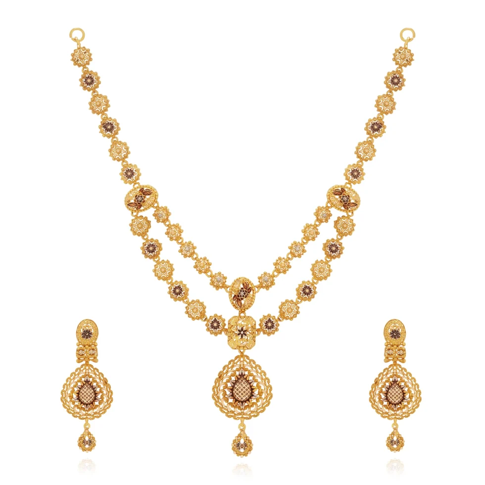 Florence Dusk Necklace Set - Gold Necklace - 18