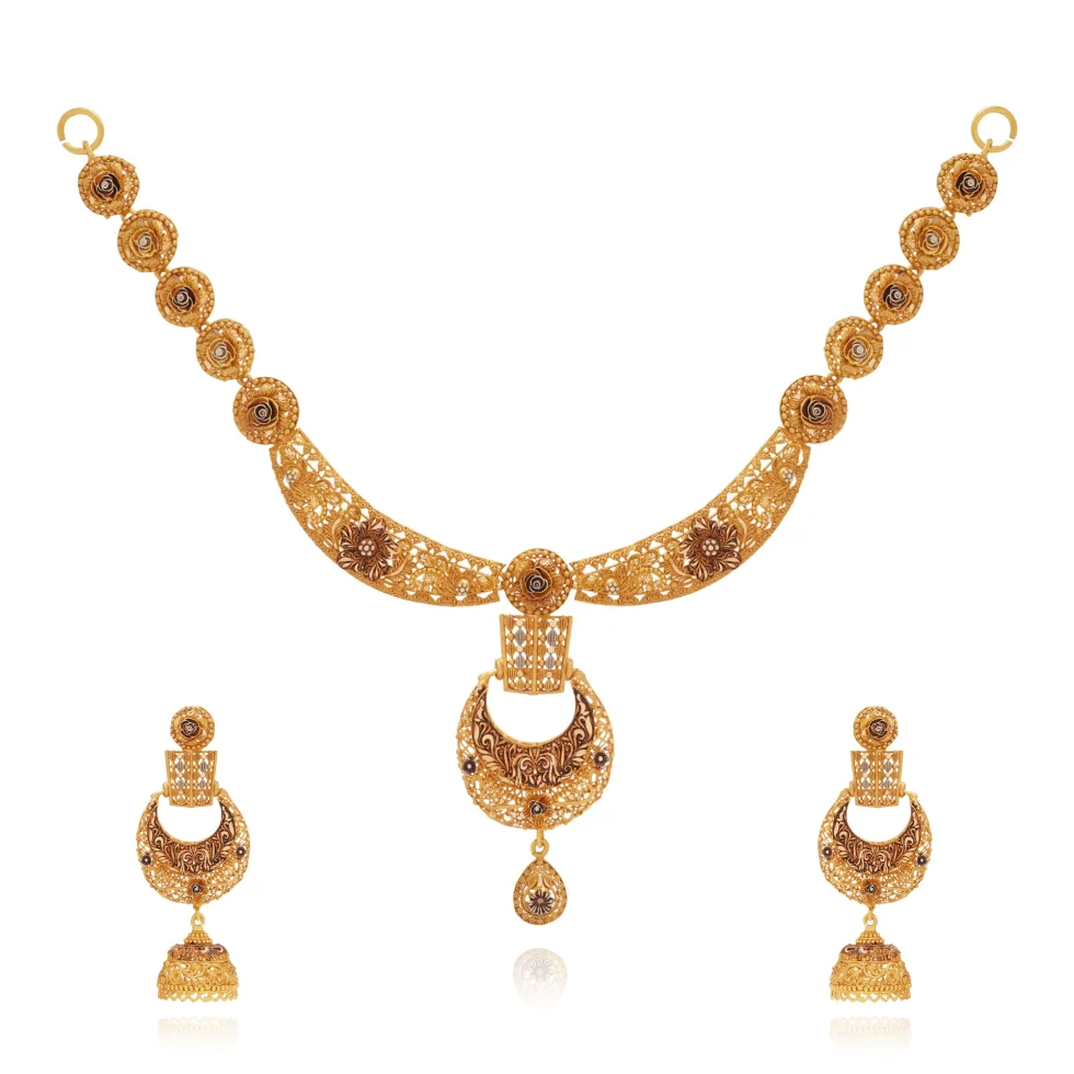 Aurielle Crest Necklace Set - Gold Necklace - 19