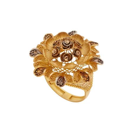 Amber Bloom Ring - Gold Ring - 15