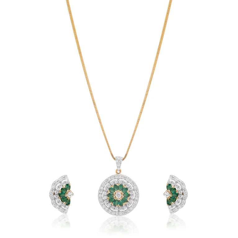 Emerald Halo Set
