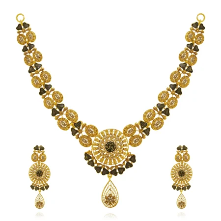 Noir Petal Necklace Set