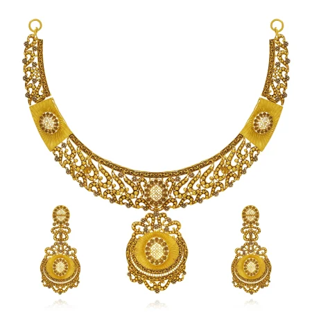 Golden Emblem Necklace Set