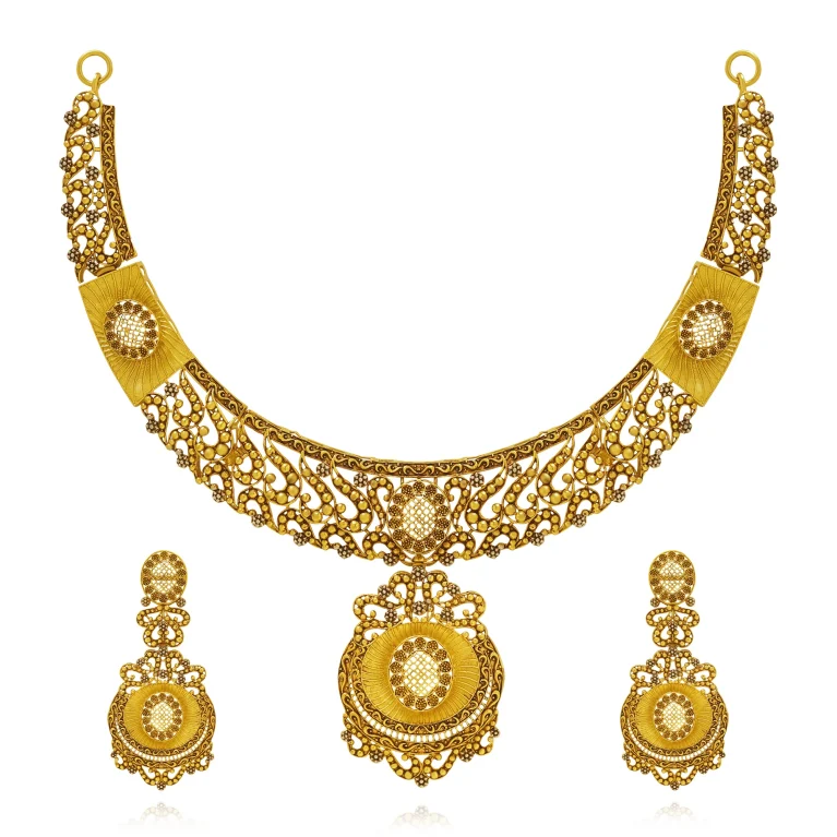 Golden Emblem Necklace Set