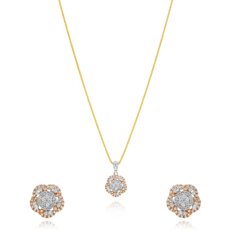 Rosé Petal Pendant Set