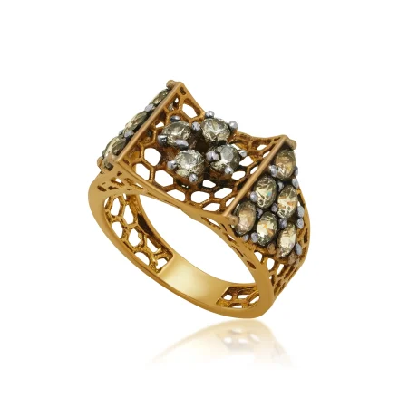Golden Lattice Baby Ring