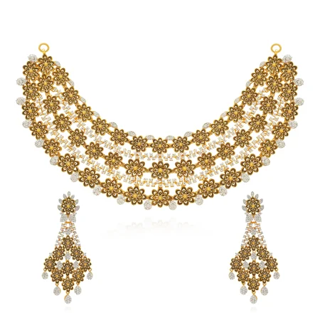 Golden Petalia Necklace Set