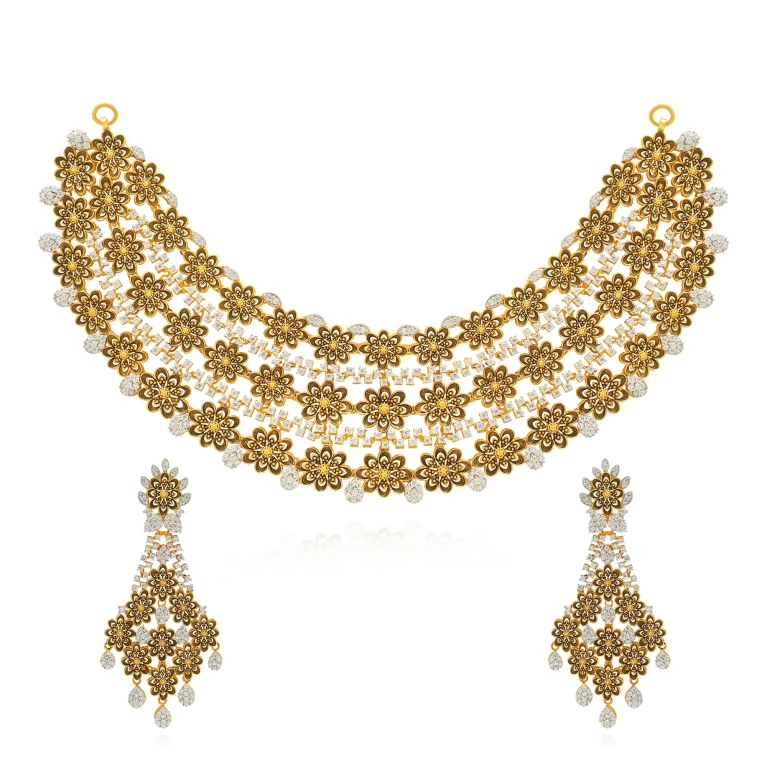 Golden Petalia Necklace Set