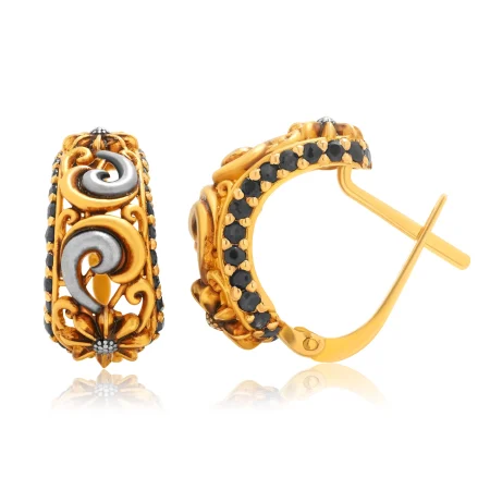 The Onyx Spiral Earrings