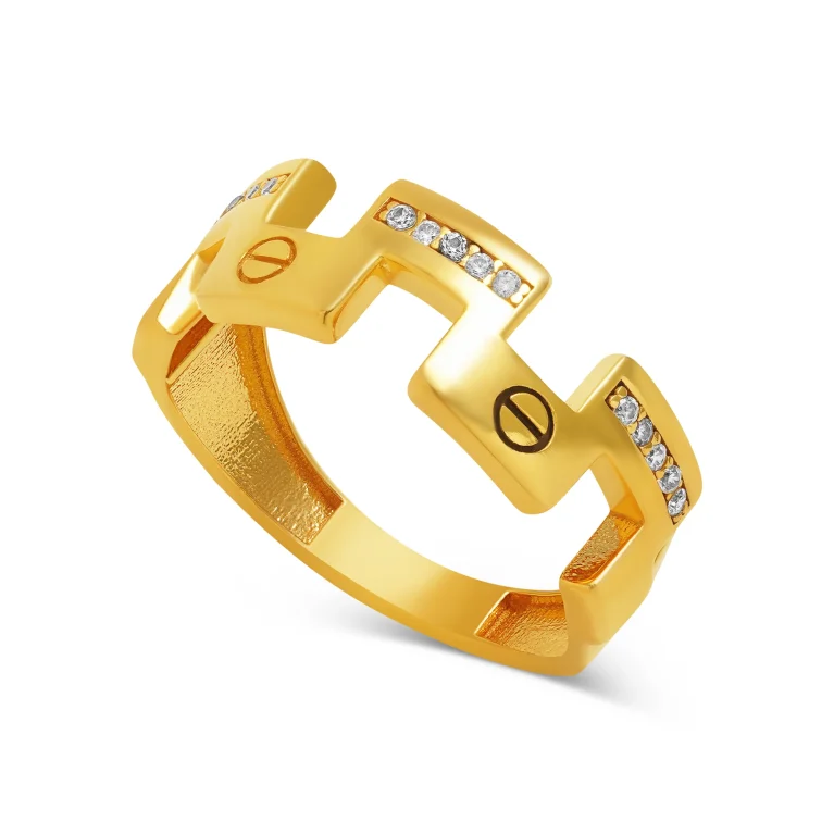 HexaLink Gold Ring