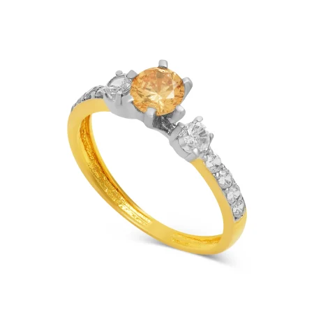 Amber Glow Trio Ring