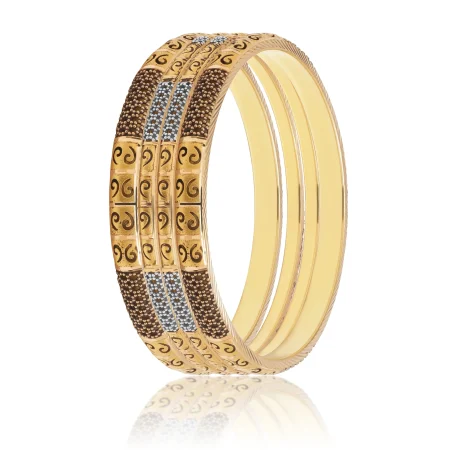 Classic Emblem Gold Bangles