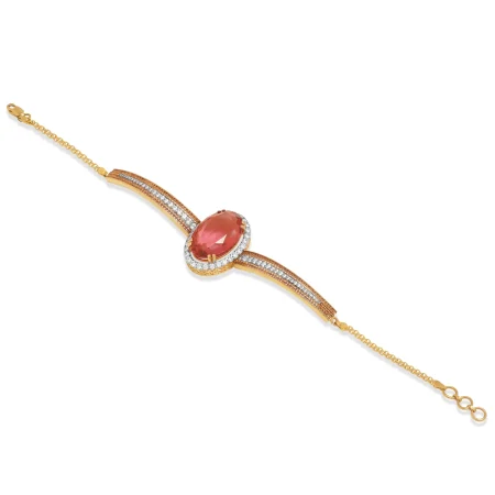 Oval Gem Gold Bracelet