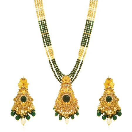 Golden Emerald Cascade Set