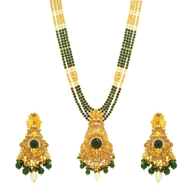 Golden Emerald Cascade Set