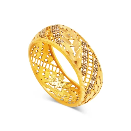 LuminLeaf Mesh Ring