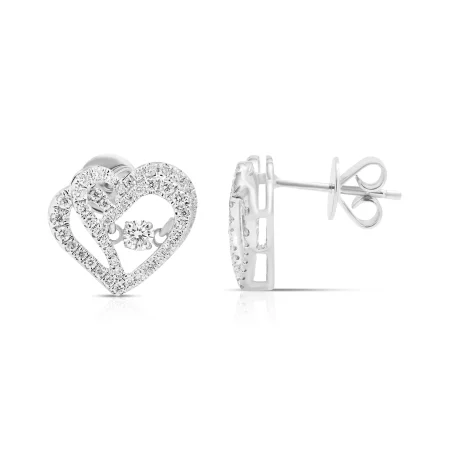 Heart Diamond Studs