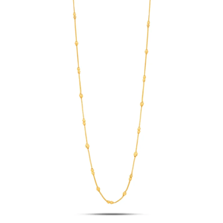 Beaded Line Gold Chain