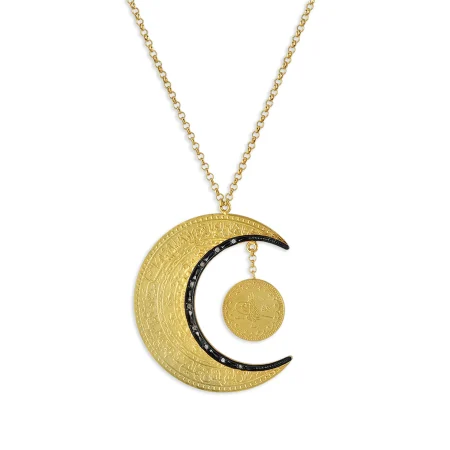 Lunar Emblem Gold Pendant