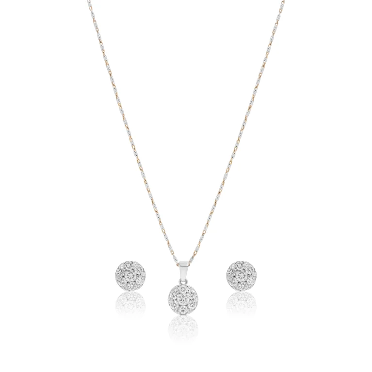 Circle Diamond Locket Set