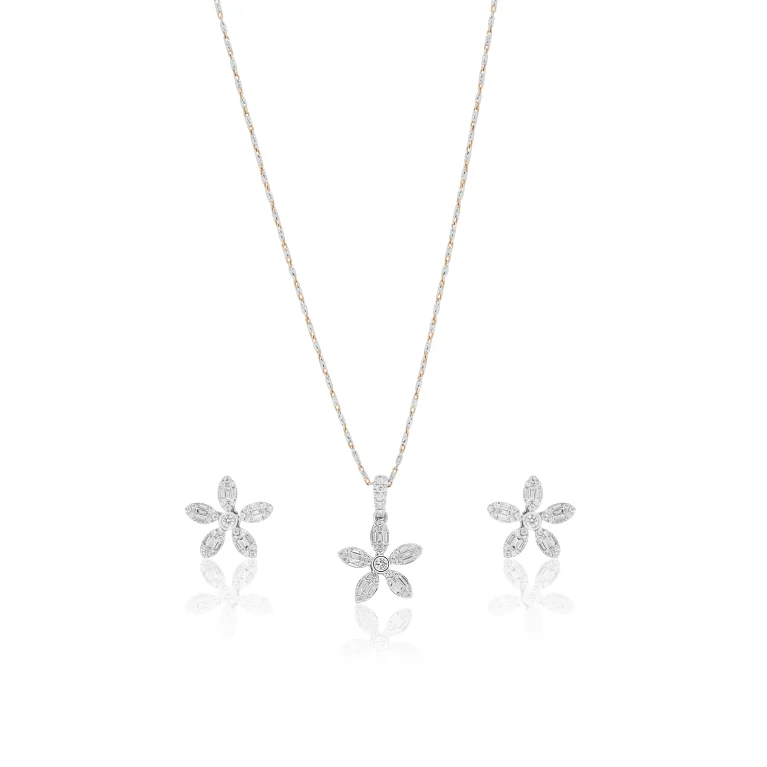 Diamond Petal Locket Set