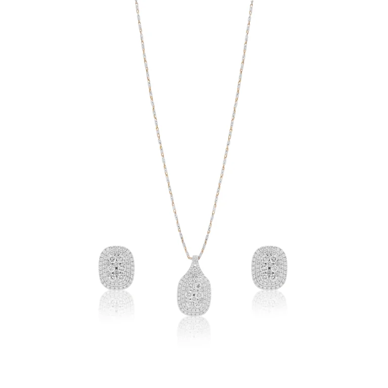 Oval Frame Pendant Set