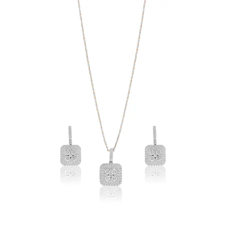 Imperial Square Diamond Locket Set