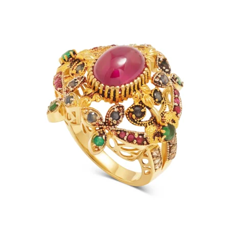 Imperial Garnet Gold Ring