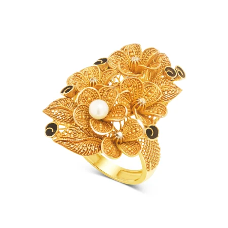 Golden Petal Bloom Ring
