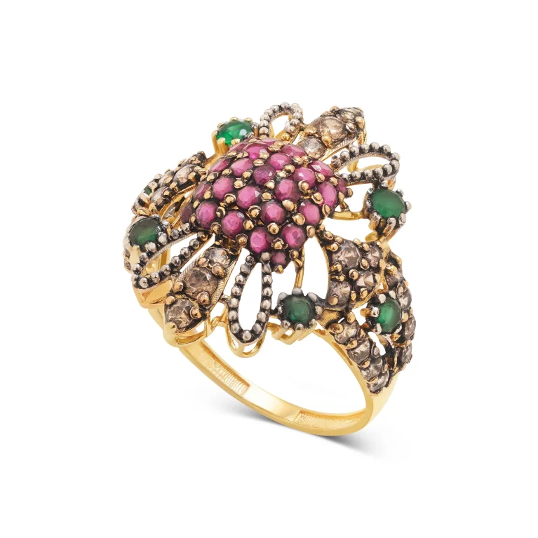 Regal Cluster Gold Ring