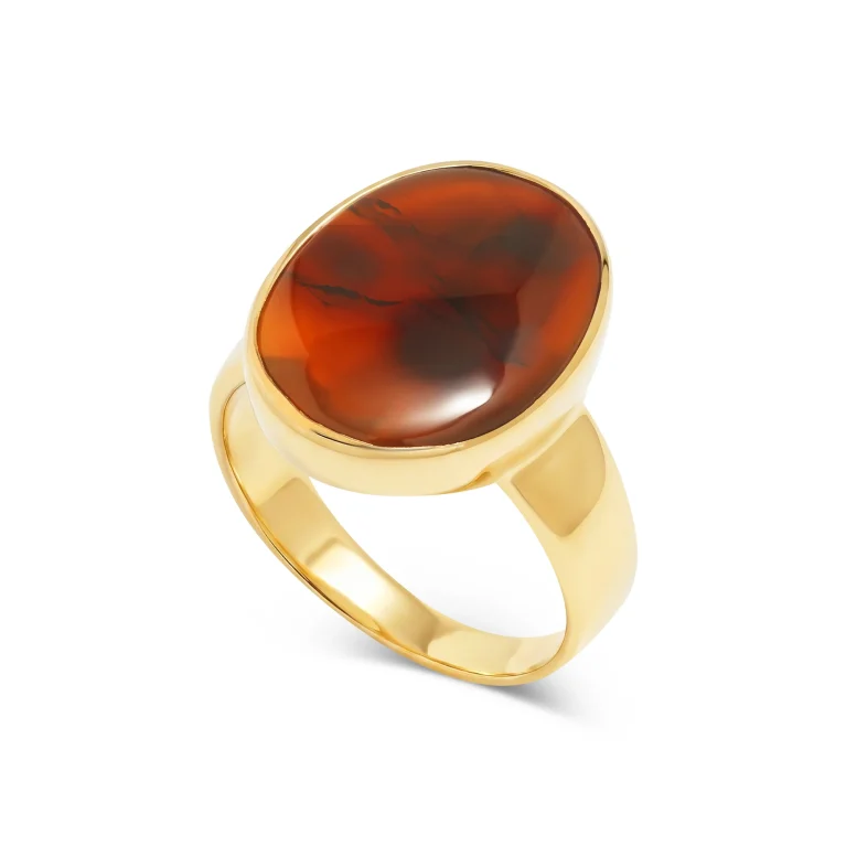 Amber Solace Gold Ring