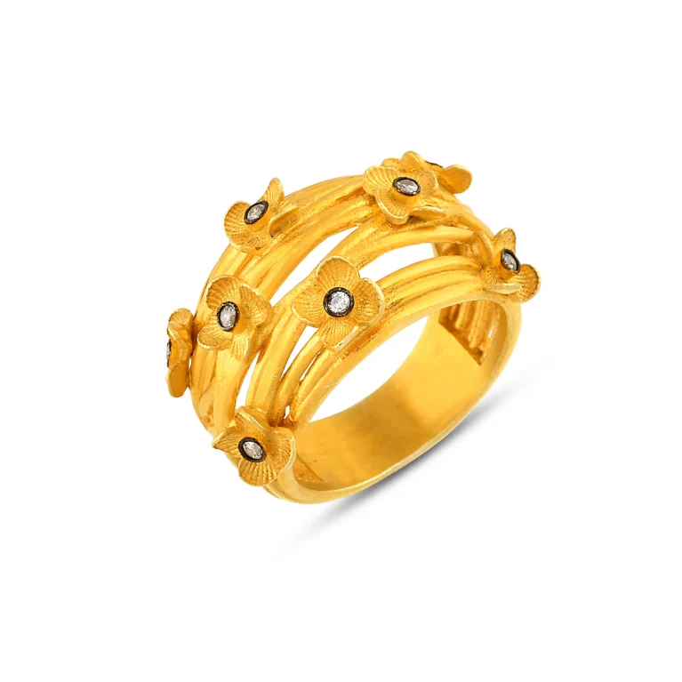 Blossom Arc Gold Ring