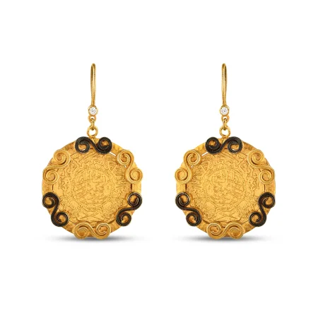 Calligraphy Gold Earrings